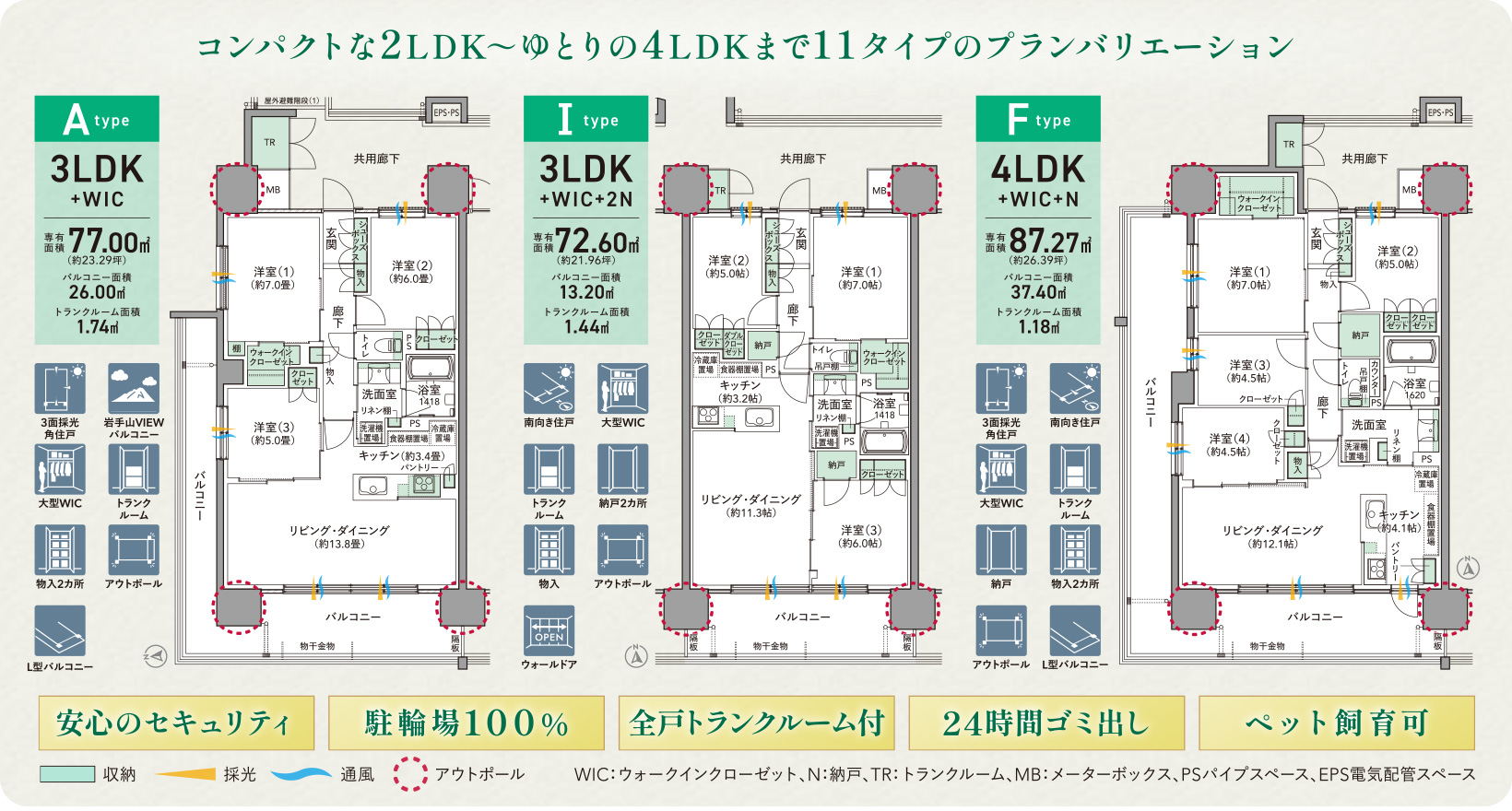 セントラルパーク盛南新都心プランバリエーション